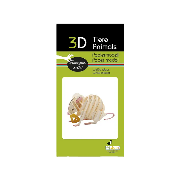 3D Papiermodell / Weiße Maus