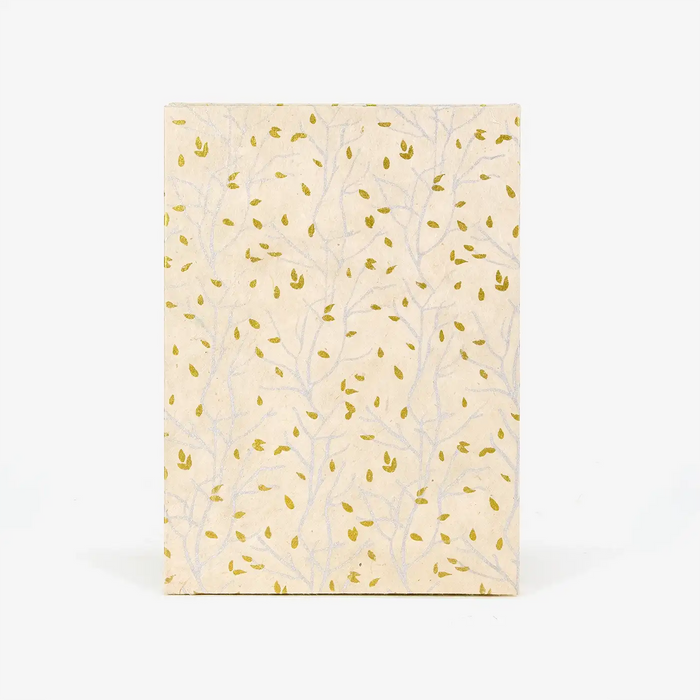 Aquarell-Leporello-Format-12x17cm-fuer-14Fotos-Loktapapier-silberne-zweige-mit-goldenen-Blaettern-auf-Natur-Produktansicht-Cover-Vorn