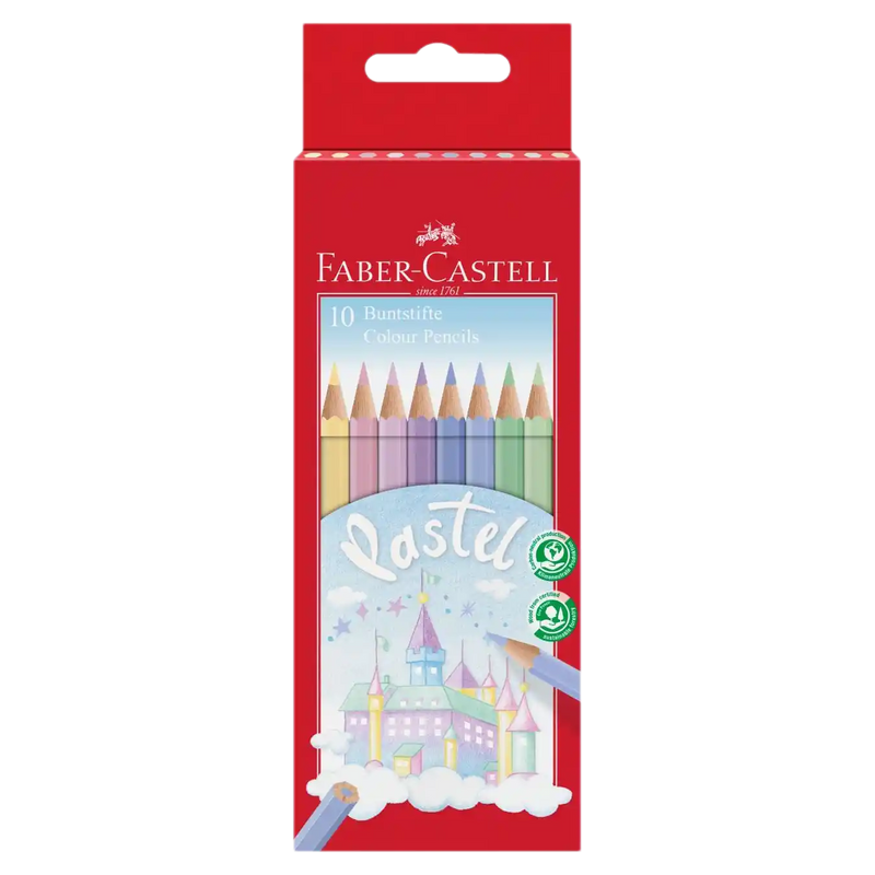 Buntstifte / 10er Kartonetui / Faber Castell / pastell Farben