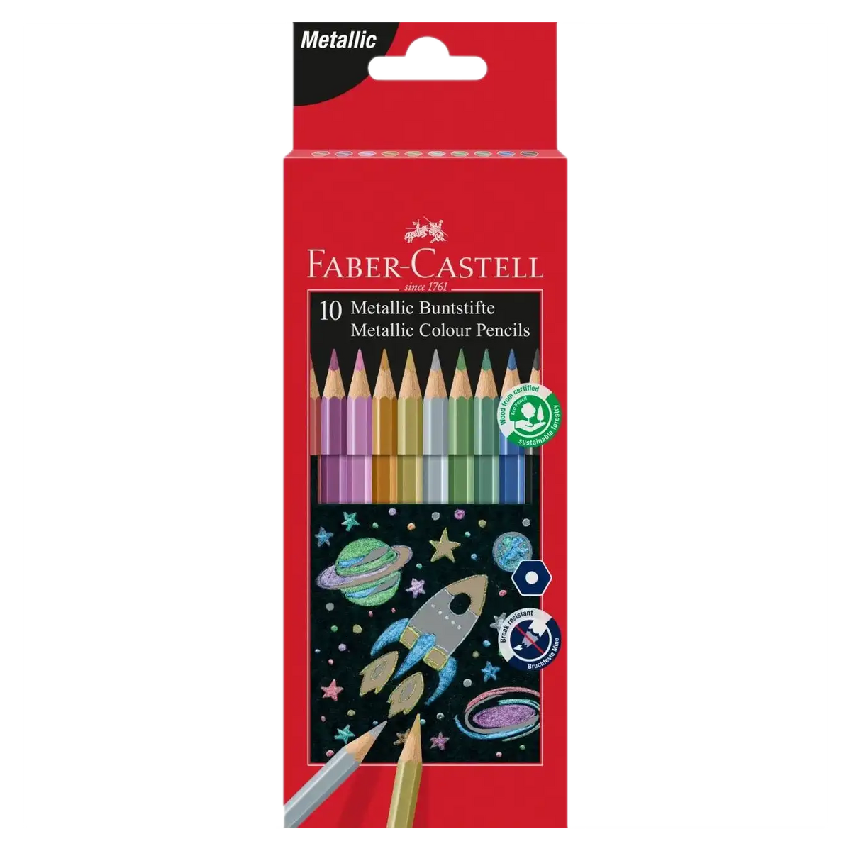 Buntstifte Metallic Colour Pencils / 10er Kartonetui / Metallicfarben / Faber Castell