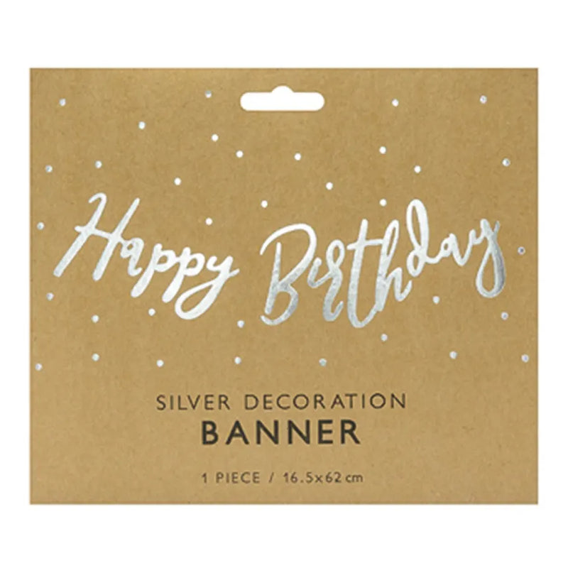 Bannergirlande / Happy Birthday / Silber
