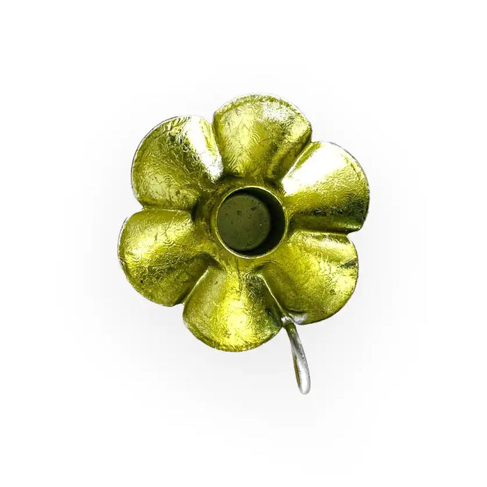 Kerzenständer / Kerzenhalter / Metallic SPARKLE flower / olive