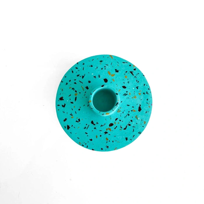 Kerzenständer / Kerzenhalter  concrete round / mint speckle