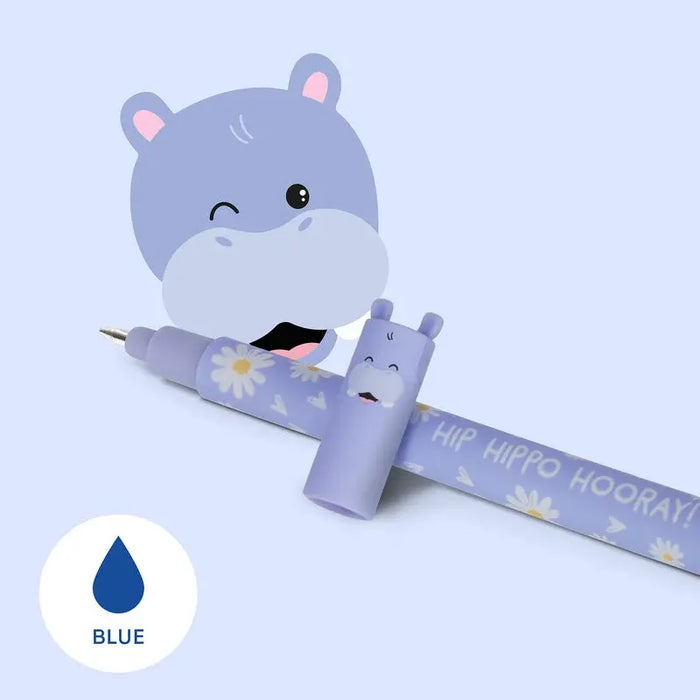 LEgami-Loeschbarer-Gelstift-Erasable-nilpferd-Tintenfarbe-blau-Produktansicht-Stiftespitze