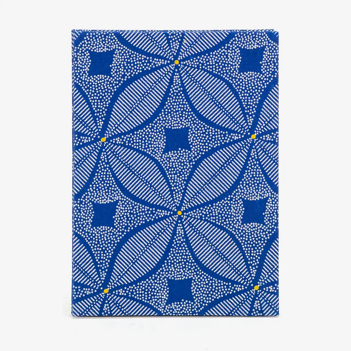Leporello-Format-12x17cm-fuer-14Fotos-mit-Baumwollpapier-Blau-geometrisch-Produktansicht-Cover-Vorn