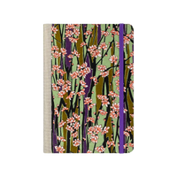 Notizbuch / 240 Seiten / A5  / liniert / peachy blüten am Ast auf grün