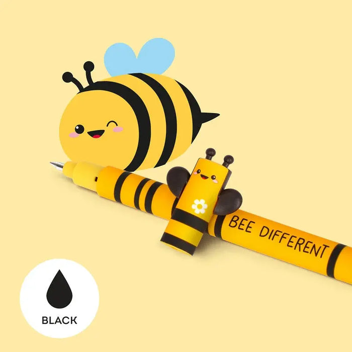 Loeschbarer-Gelstift-Erasable-Pen-Bee-Legami-Tintenfarbe-schwarz-Produktansicht-Stiftepitze