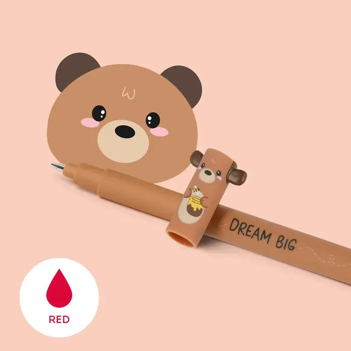 Loeschbarer-Gelstift-Erasable-Pen-Teddy-Bear-Legami-Tintenfarbe-Rot-Produktansicht-Stiftespitze