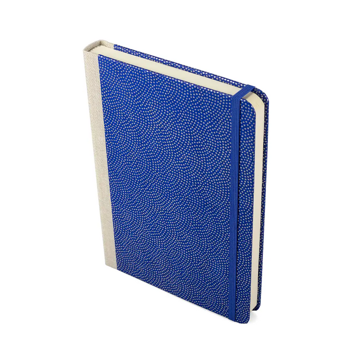 Notizbuch / Skizzenbuch / Bullet Journal / A5  / dotted / Same Komon Silber auf Blau