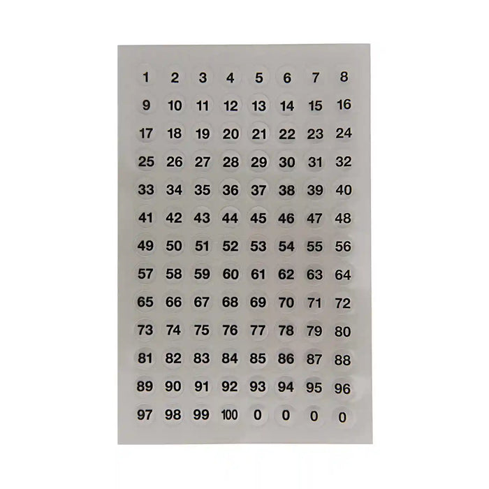 Office Sticker  / Punkte / transparent mit Zahlen/ 8,5mm / 4 Bogen