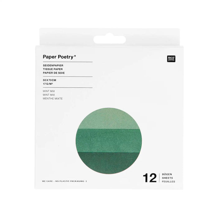 Paper Poetry / Seidenpapier / Mint Mix / 50x70cm/ 12 Bögen