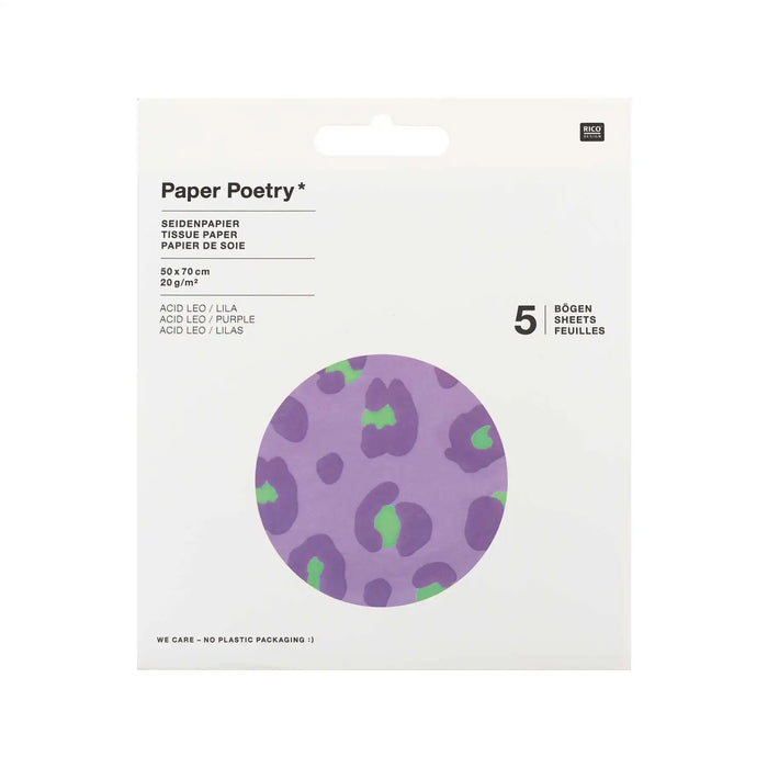 Paper Poetry / Seidenpapier / Acid Leo Lila / 50x70cm / 5 Bögen