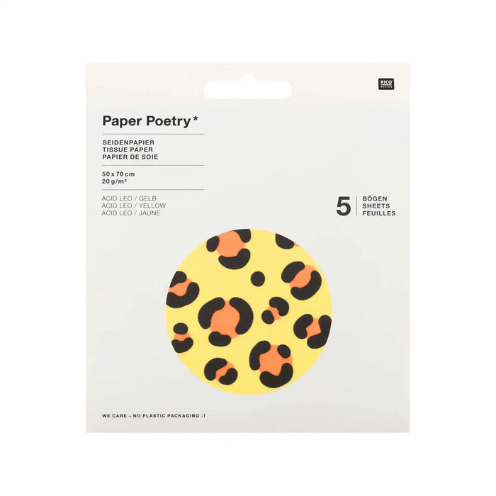 Paper Poetry / Seidenpapier / Acid Leo Gelb / 50x70cm / 5 Bögen