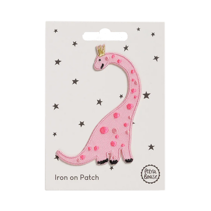 Aufbügel Patch / rosa Dinosaurier