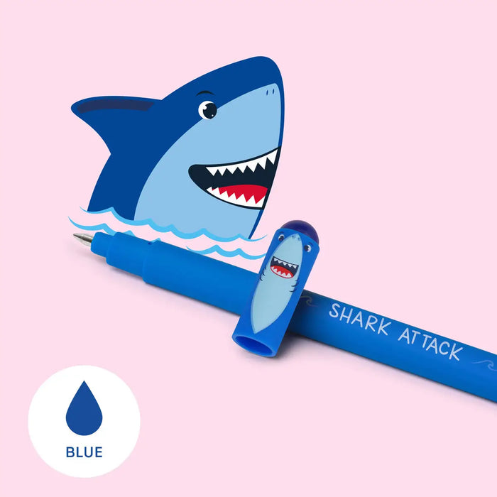 Legami-Loeschbarer-_Gelstift_-_Erasable_-shark-Tintenfarbe-blau-Produktansicht-Stiftespitze