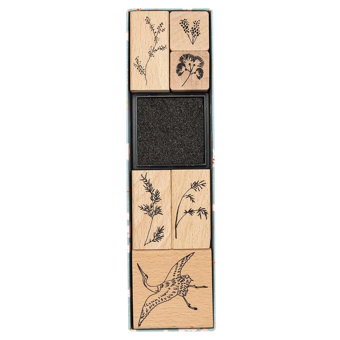 Paper Poetry / Stempelset / Jardin Japonais Kranich 6 Stempel