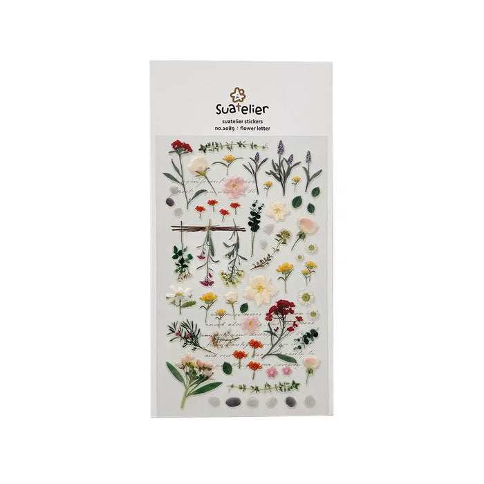 Sticker / Flower Letter  / 10x19cm / 1Bogen