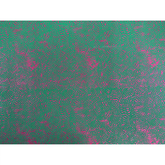 Tudi-Billo-Naturpapier-Lokta Bogen-Labyrinth-tiefesSmaragt-auf-Magenta_loktapapier_Produktansicht-ganzer-bogen