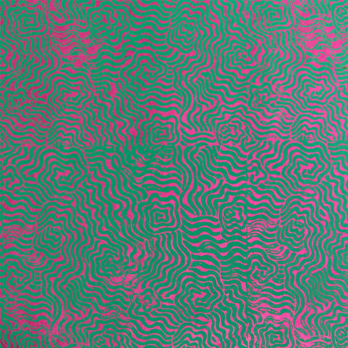 Tudi-Billo-Naturpapier-Lokta Bogen-Labyrinth-tiefesSmaragt-auf-Magenta_loktapapier_Produktansicht-bogen-detail