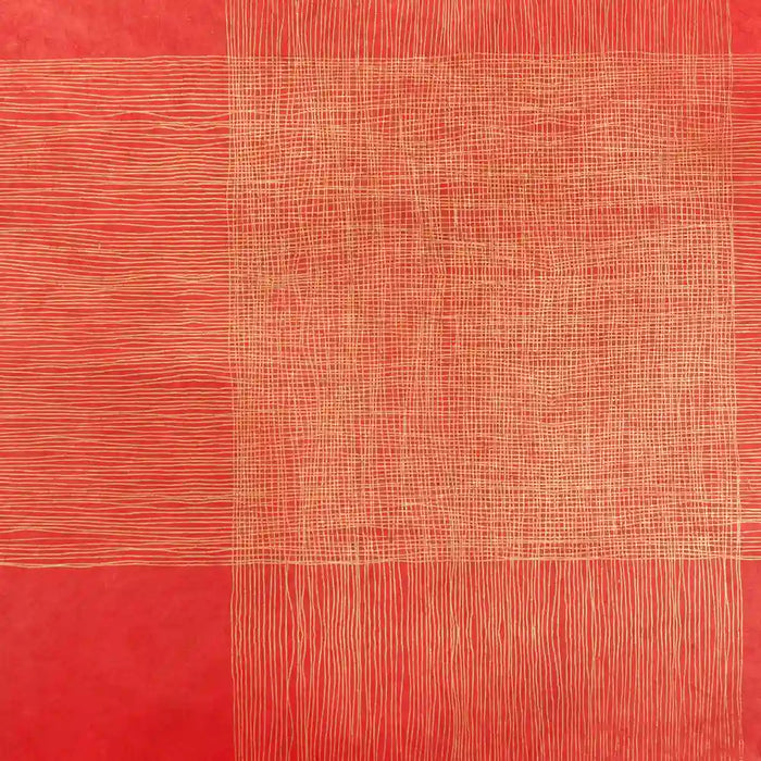 Tudi-Billo-NAturpapier-Bogen-gekreuzte-Linien-Siebdruck-20kirschrot-gold-_loktapapier_quadratische-Ansicht