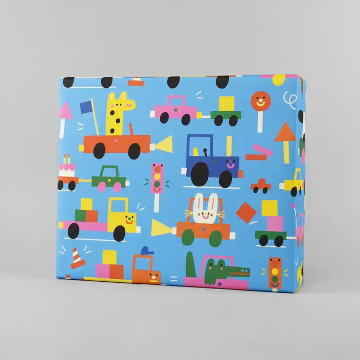 Wrap-Geschenkpapier-49x70cm-Auto-Beep -Beep-Produktnsicht-als-Geschenk