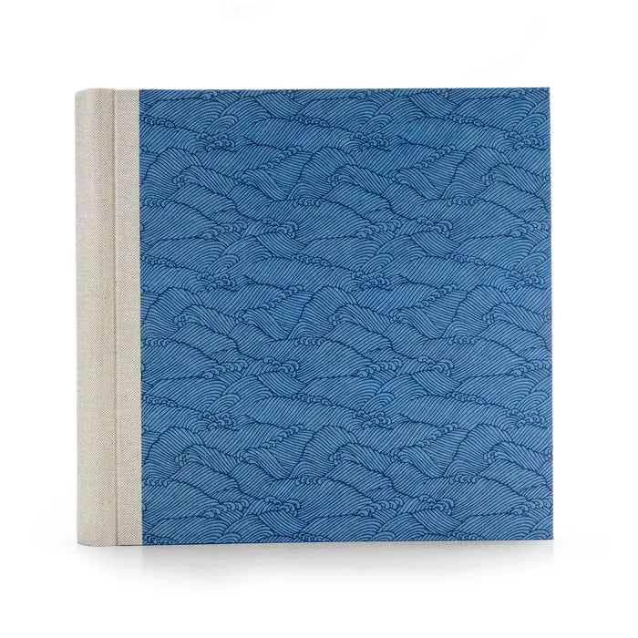 Fotoalbum / 100 Seiten creme / Chiyogami -Nami Blue on Blue