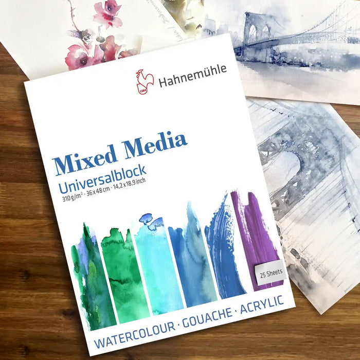 Mixed-Media-Universal-block-310grm-Hahnemühle-25blatt-Cover-Front-Produktansicht-1