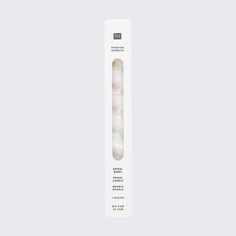 Rico Design / Spiralkerze / 1 Stueck / 2,4x18,5cm / marmoriert / Pink _Grün