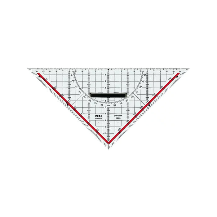 M+R / Geodreieck / 25cm / glasklar