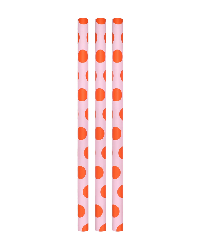 Geschenkpapierrolle /Ole · Lottie Dottie · Pink Cherub + Blutorange / 70 cm x 3m