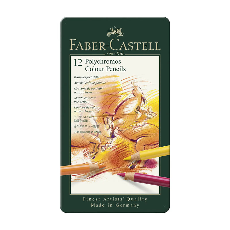 Polychromos Farbstift / 12 Set / Metalletui / Faber Castell