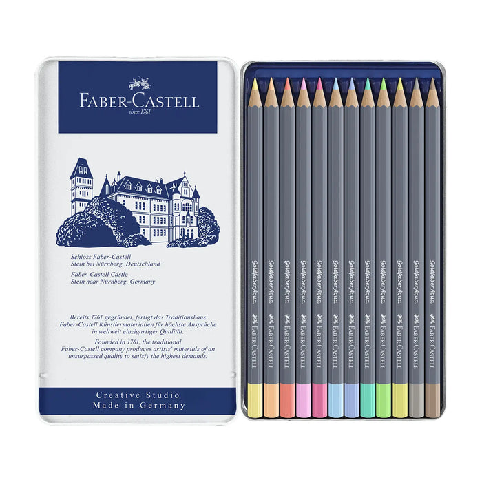 Goldfaber Aqua Aquarellstift / 12er Metalletui / Pastelltöne / Faber Castell