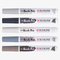 Ecoline-Brushpen-Set-5-Shadower-5er-Set-Stifte-und-Stiftkappen-Produktansicht-geschlossen