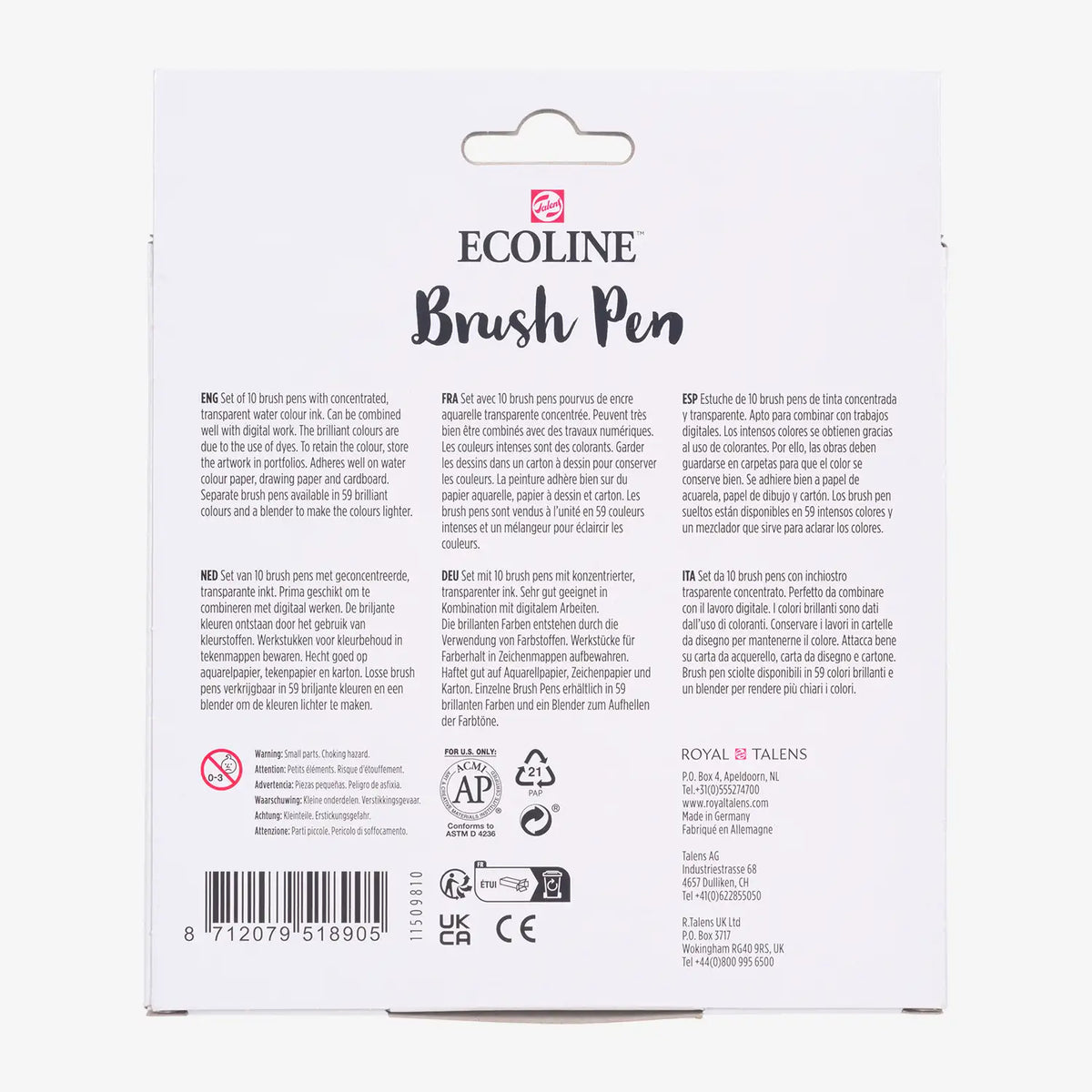 Ecoline-Brushpen-Set-Galaxy-10er-Set-Produktansicht-verpackung-cover-Rueckansicht