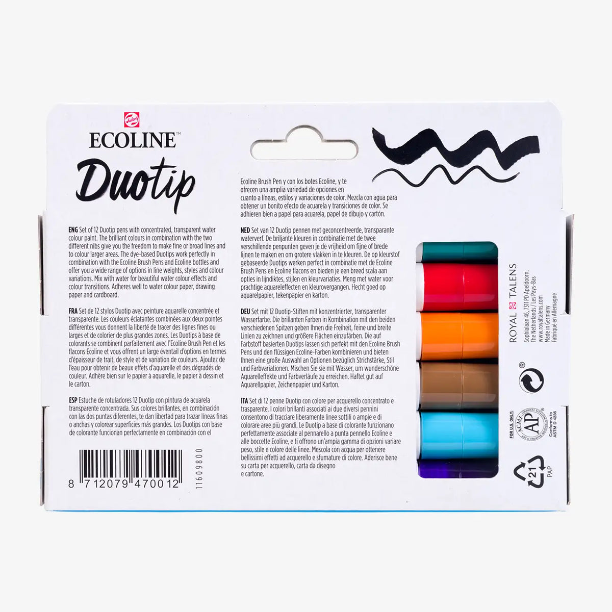 Ecoline-Duotip-Basic-Set-12-Stifte-Verpackung-von-hinten-Produktansicht