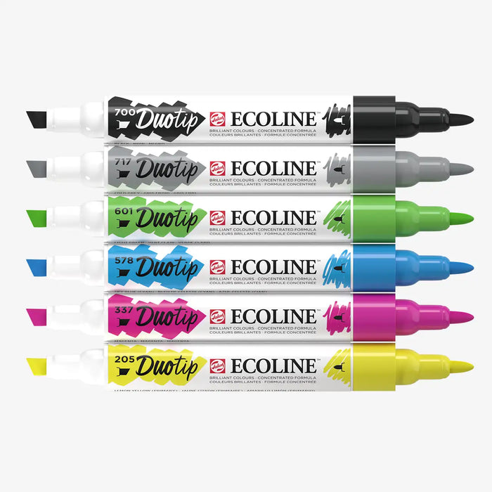 Ecoline-Duotip-Basic-Set6-Stifte-ohne-Kappe-Produktansicht