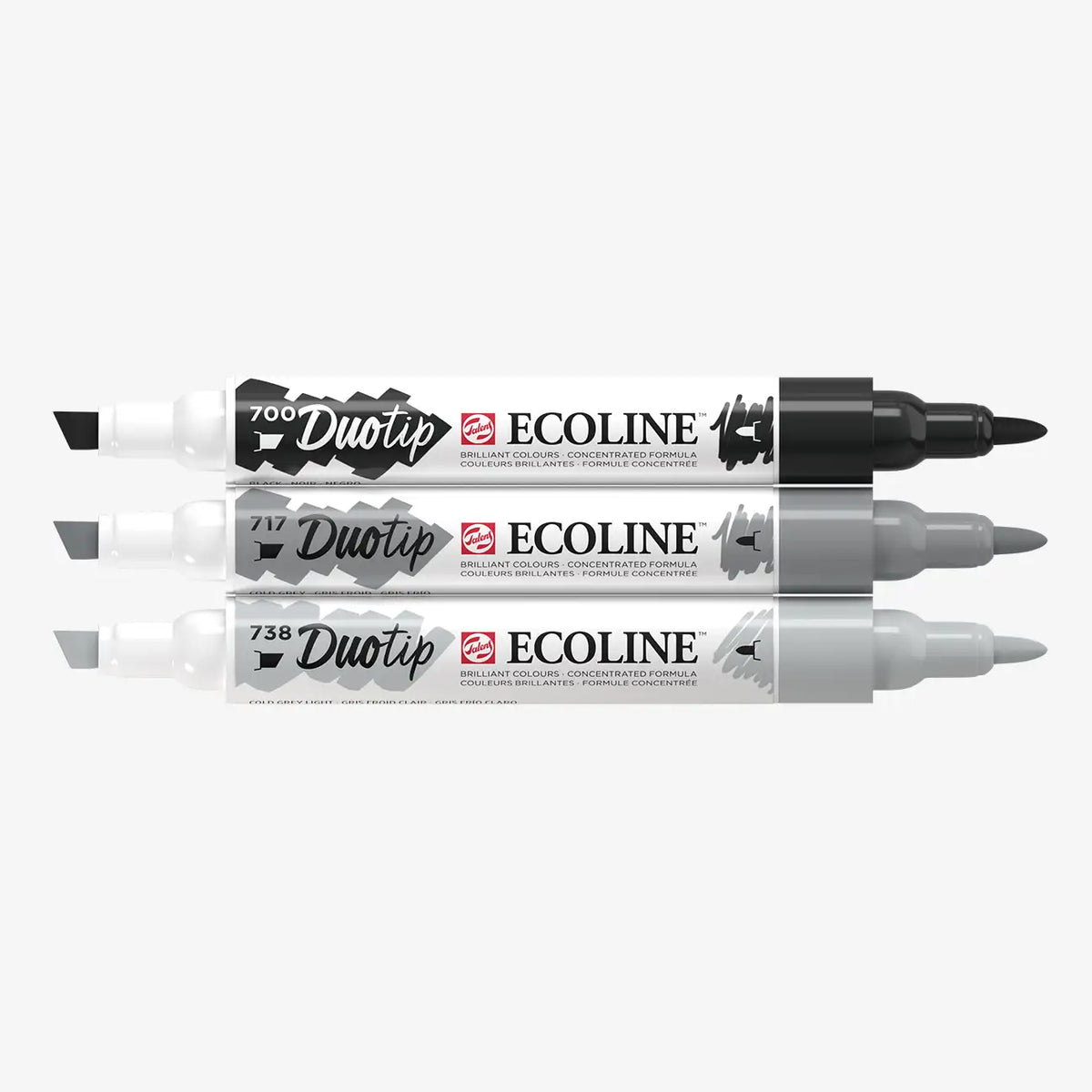 Ecoline-_Duotip_-Black-_-_Grey-3er-_Set-Stifte-ohne-Kappe