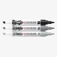 Ecoline-_Duotip_-Black-_-_Grey-3er-_Set-Stifte-ohne-Kappe