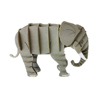 3D Papiermodell / Elefant / Grau