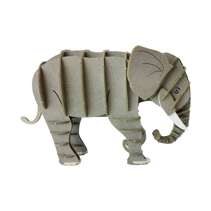 3D Papiermodell / Elefant / Grau