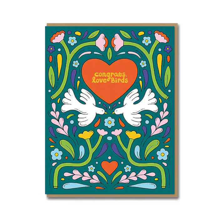Grusskarte mit Umschlag / Congrats, love Birds