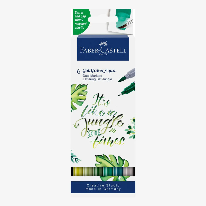 Aqua Dual Marker / 6er Etui / Lettering Set Jungle