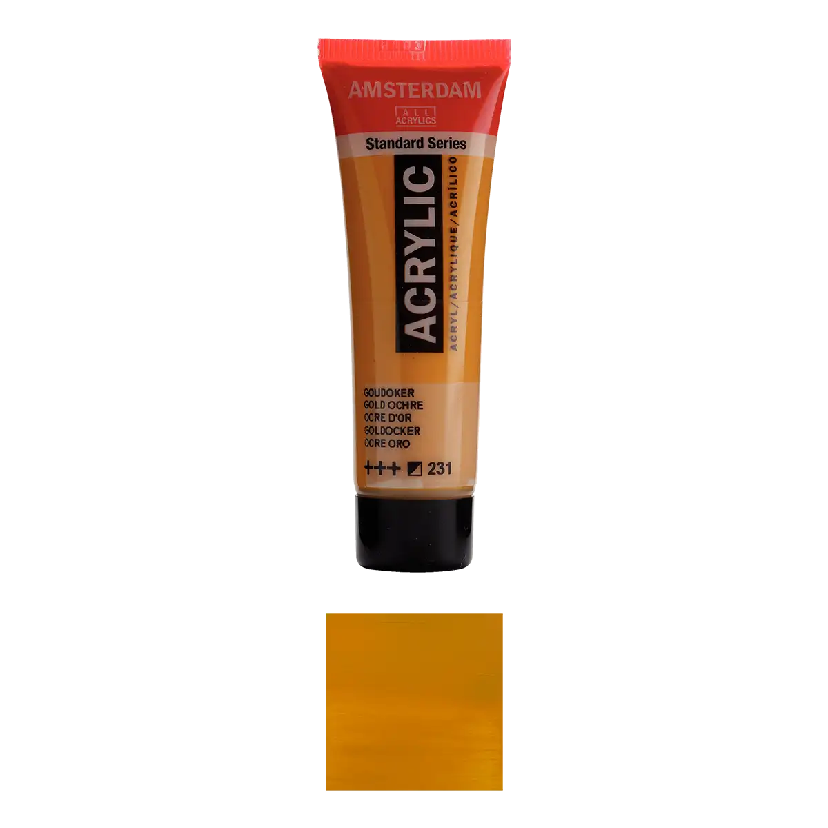 17042310_-Halbdeckend-Amsterdam-_Standard-_Series_-Acrylic-_Colour-goldocker-_231-Produktansicht-und-Farbkarte