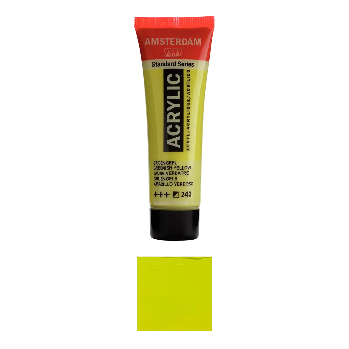 17042430_-Halbdeckend-Gruenlich-_Gelb-Amsterdam-_Standard_Series_-Acrylic_-Colour-_Swatch-_243-Produktansicht-und-Farbkarte