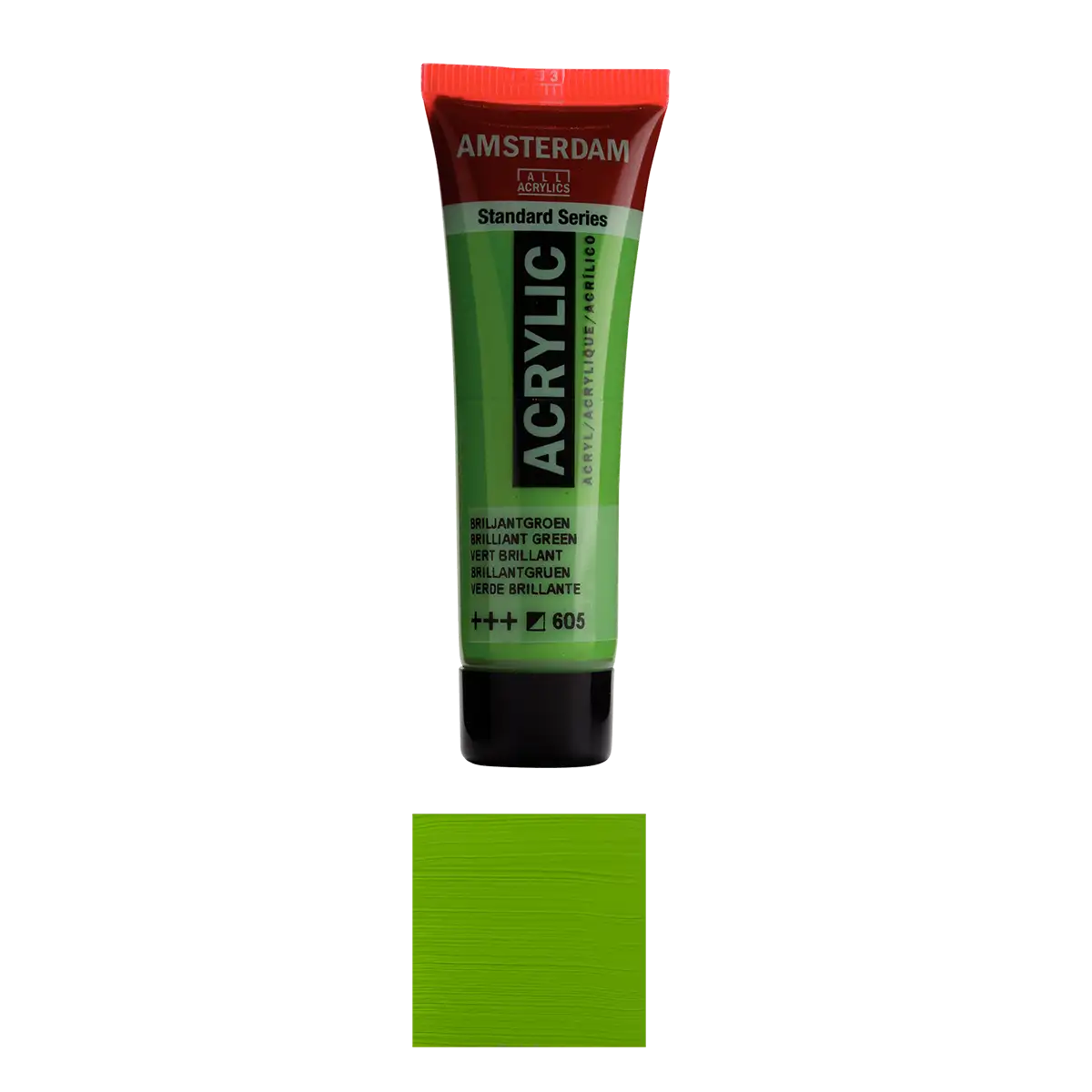 17046050_-Halbdeckend-Amsterdam-_Standard-_Series-_Acrylic-_Colour_-Strahlendes_-Gruen-605-Produktansicht-und-Farbkarte