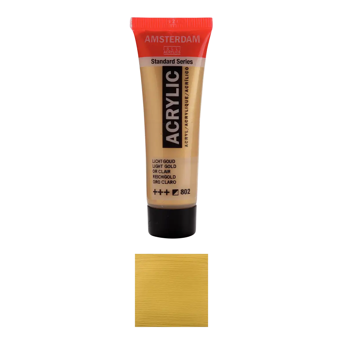 17048020-halbdeckend-Amsterdam-_Standard-_Series_-Acrylic-_Colour-_Swatch-_802-hellgold-Produktansicht-und-Farbkarte