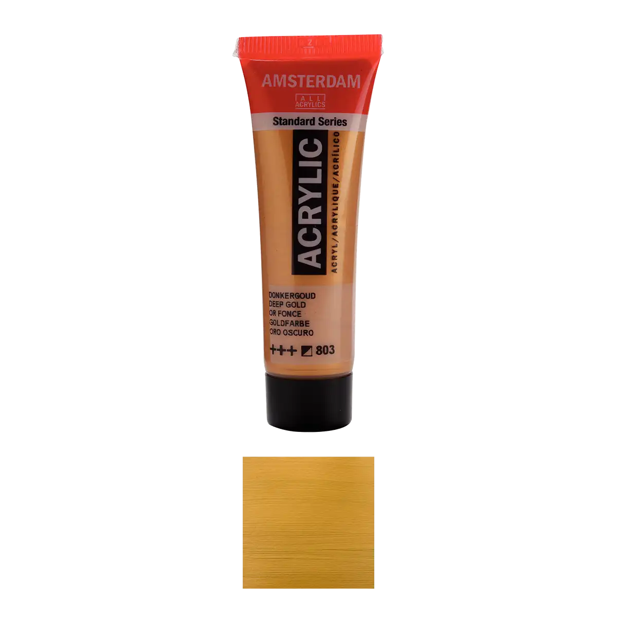 17048030_-halbdeckend-Amsterdam-_Standard_-Series-_Acrylic_-Colour_-tiefes-Gold-_803-Produktansicht-und-Farbkarte