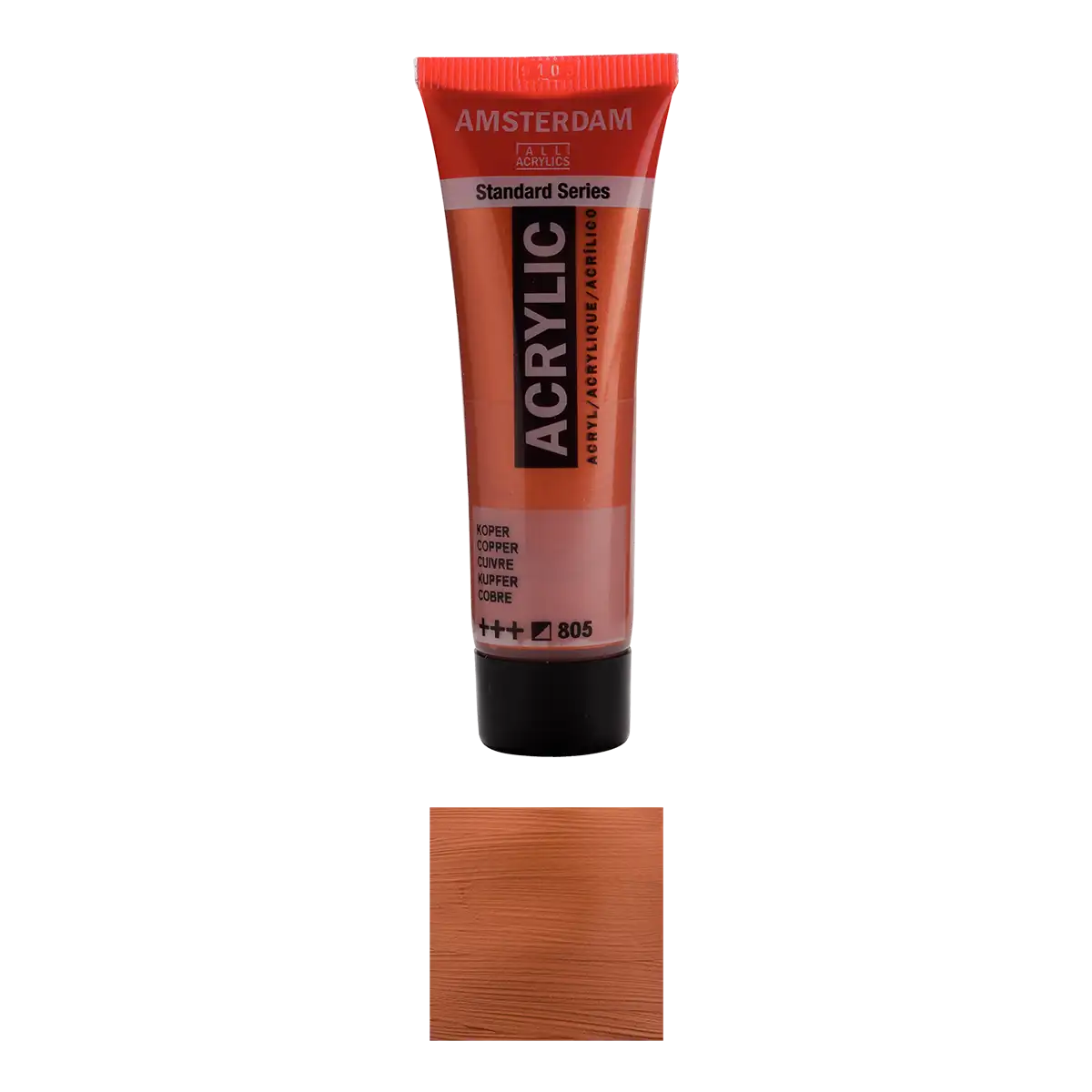 17048050_-halbdeckend-Amsterdam_-Standard-_Series_-Acrylic-_Colour_-Kupfer_-_805-Produktansicht-und-Farbkarte
