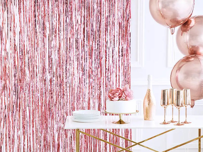 Glittervorhang / 100 x 200 cm / Rosegold