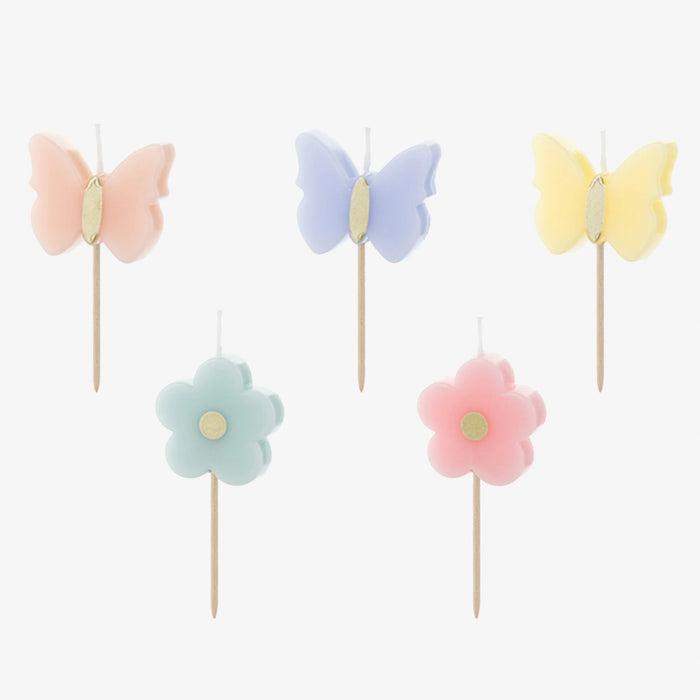 5 Kuchenkerzen / Butterflies